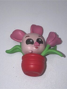 Disney Pink Bunny Flower Pot Plush Toy with Green Leaves